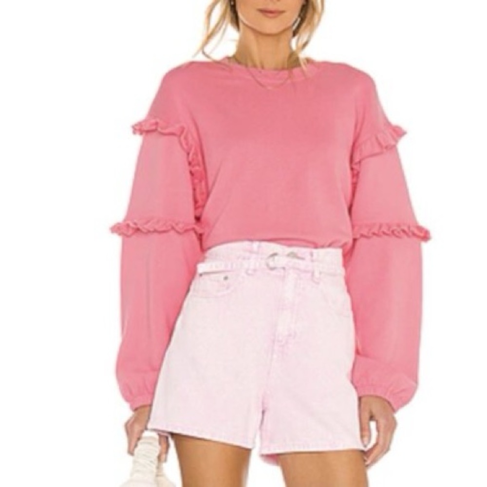 Rebecca Minkoff  Pink Sweatshirt with ruffles